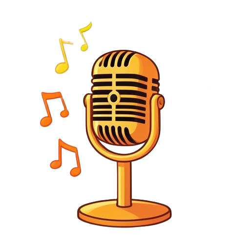 Microphone with musical notes for Singalong